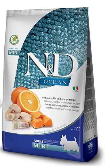 N&D dog GF OCEAN ADULT MINI codfish/orange - 800g