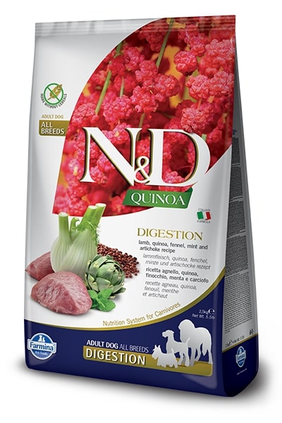 N&D dog GF QUINOA digestion LAMB/fennel - 2,5kg