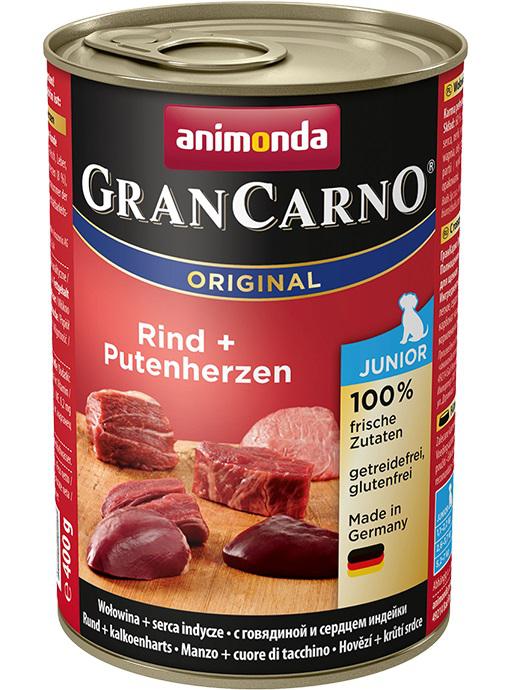 ANIMONDA dog konzerva Gran Carno Junior hovězí/krůtí srdce 400g