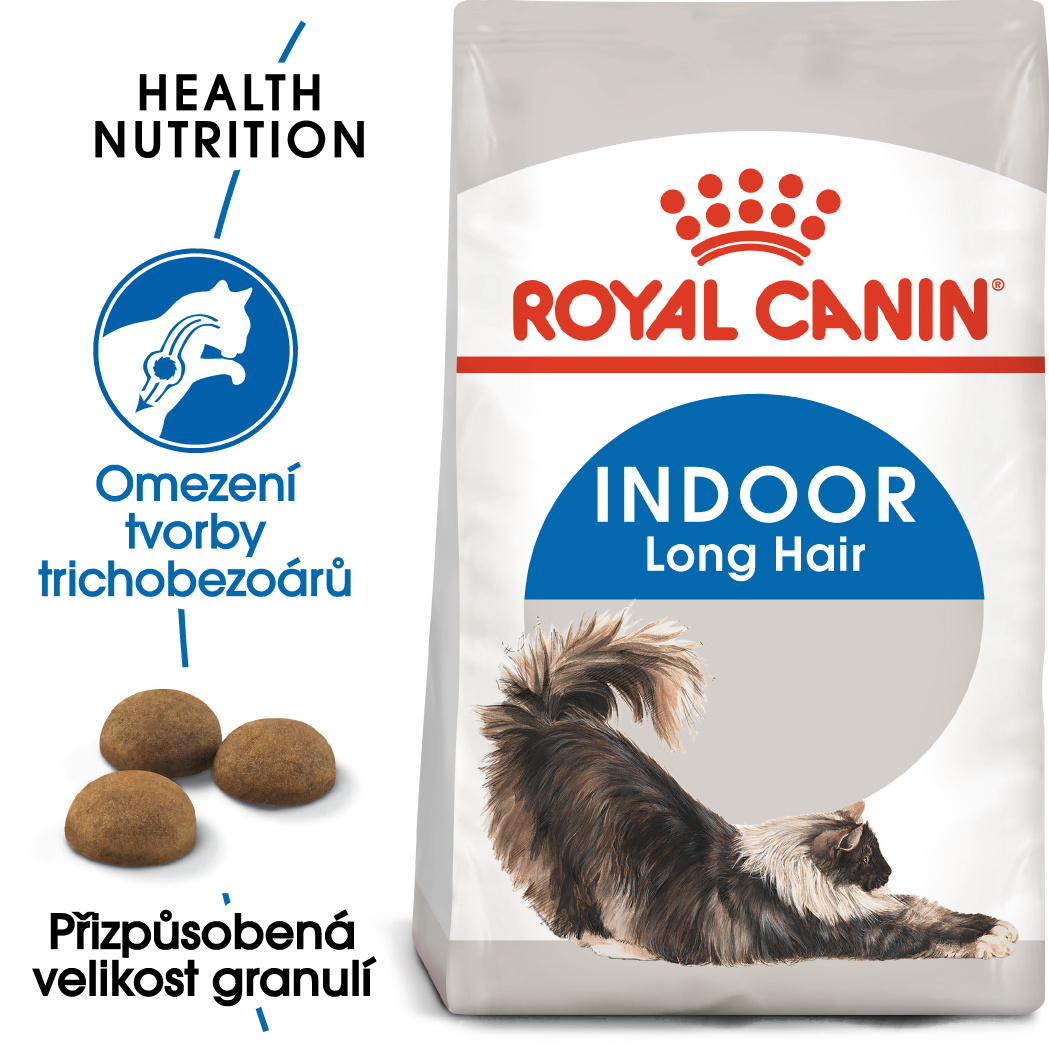 Royal Canin INDOOR LONGHAIR -  granule pro kočky žijící uvnitř a zdravou srst - 2kg