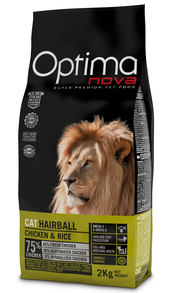 OPTIMAnova cat  HAIRBALL chicken/rice - 8kg